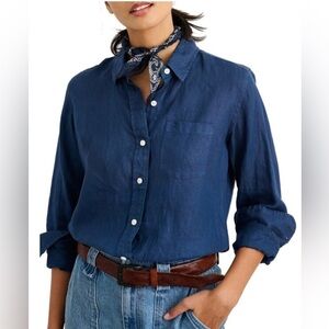 Alex Mill 100% Linen Wyatt Shirt blue XS